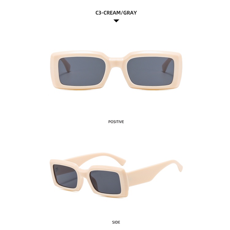 2021 fashion square personality street shooting men and women retro sunglasses metal hinge