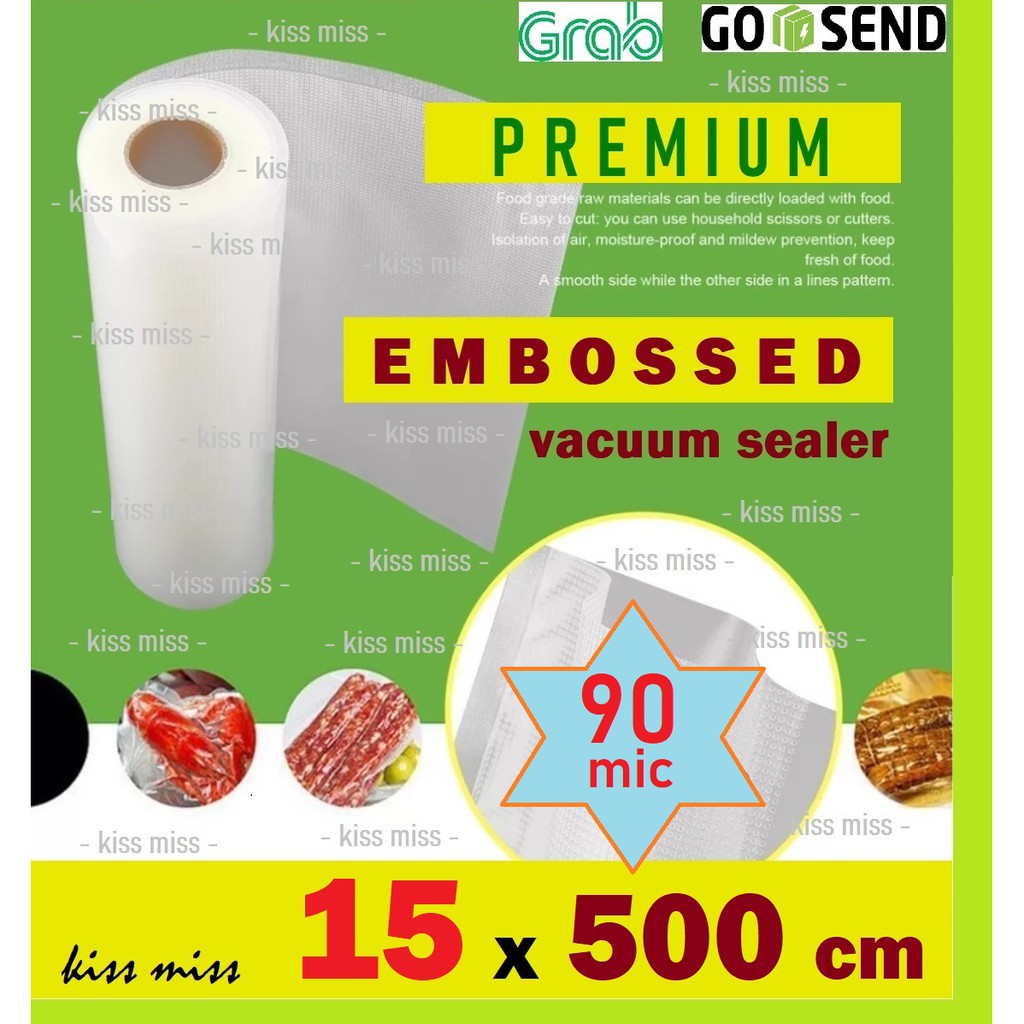 Plastik Vacuum Roll Embossed / 15x500cm / Vakum Sealer / Vacum / Refill / Plastik Makanan / Vakum