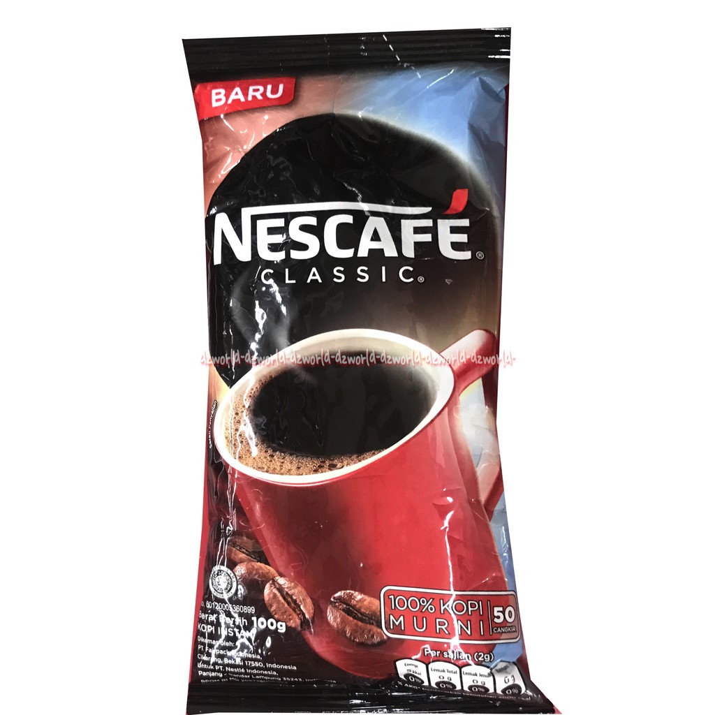 Nescafe Classic Kopi Kofi 100gr Coffee Cofee Nescape Murni Hitam Black Kopi Neskafe Dulcona