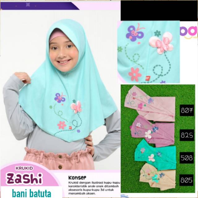 Krukid zashi kerudung anak rabbani bani batuta comel ori