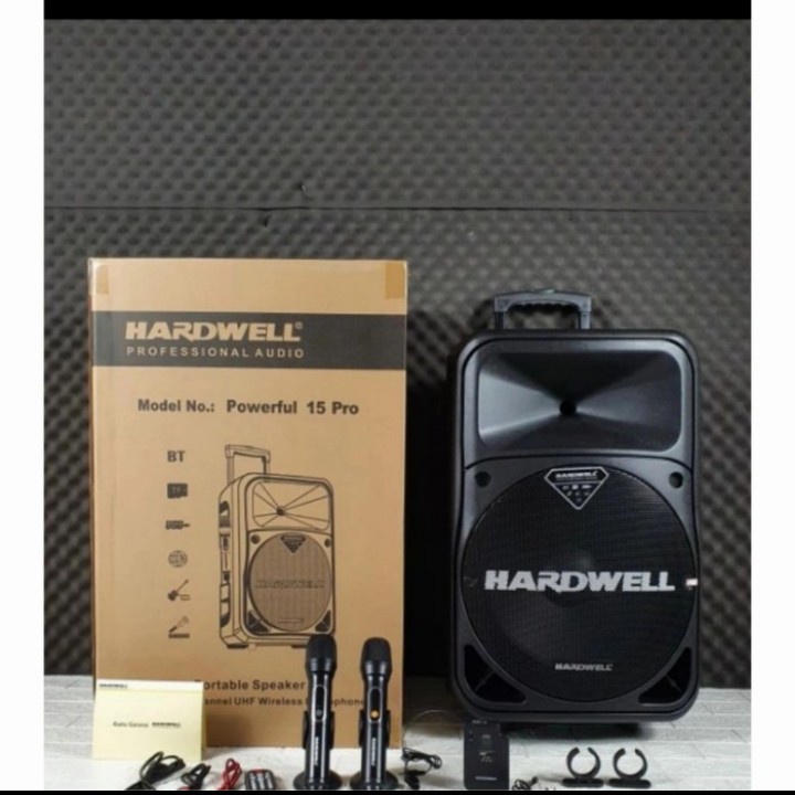 Speaker Aktif Portable 15 Inch Hardwell Powerfull 15 Pro 500 Watt 3mic