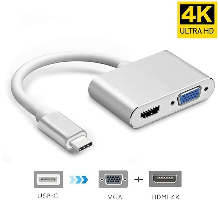 Konverter Usb 3.1 Type c to hdtv vga monitor 4k 2k adapter - Usb-c to Hdtv vga 1080p converter