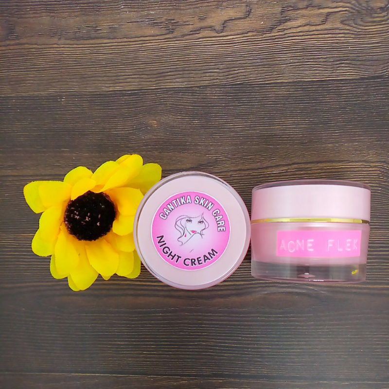 Cream Jerawat Flek Glowing Cantika Skincare Acne Flek Day & Night Cream