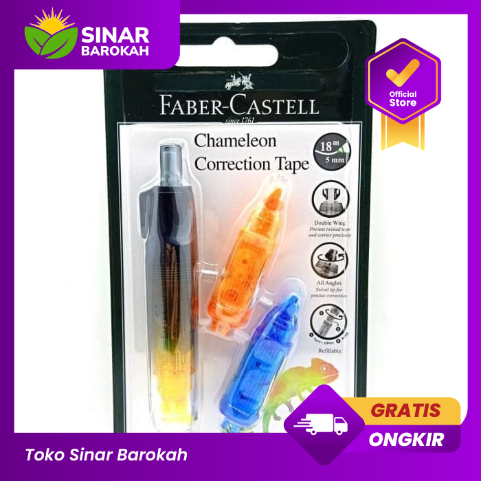 

CORRECTION TAPE CHAMELEON + 2 REFILL BAR BLACK 163399R FABER CASTELL