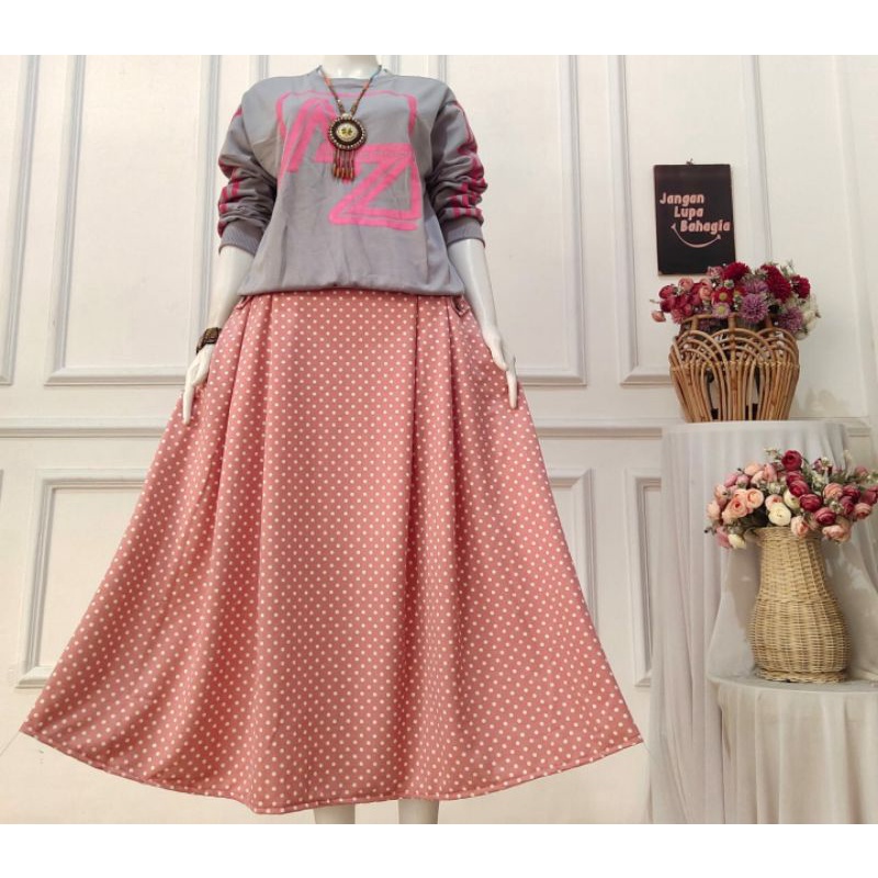 (COD) SETELAN ROK WANITA MUSLIM TERBARU TERMURAH / DAILY ONE SET / SETELAN ROK JUMBO WANITA MUSLIM T
