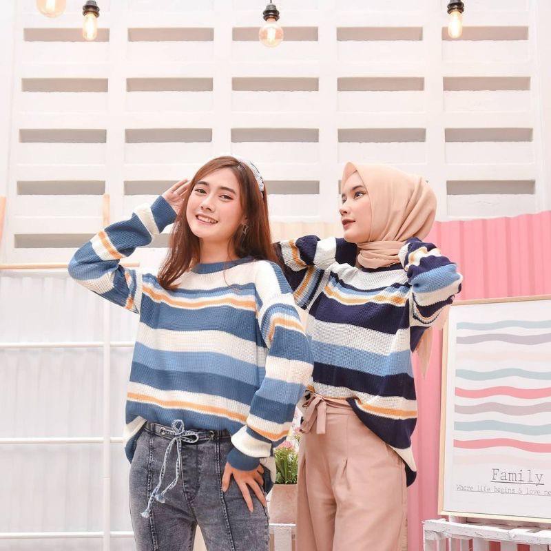 zelline official atasa rajut polly sweater bahan tebal