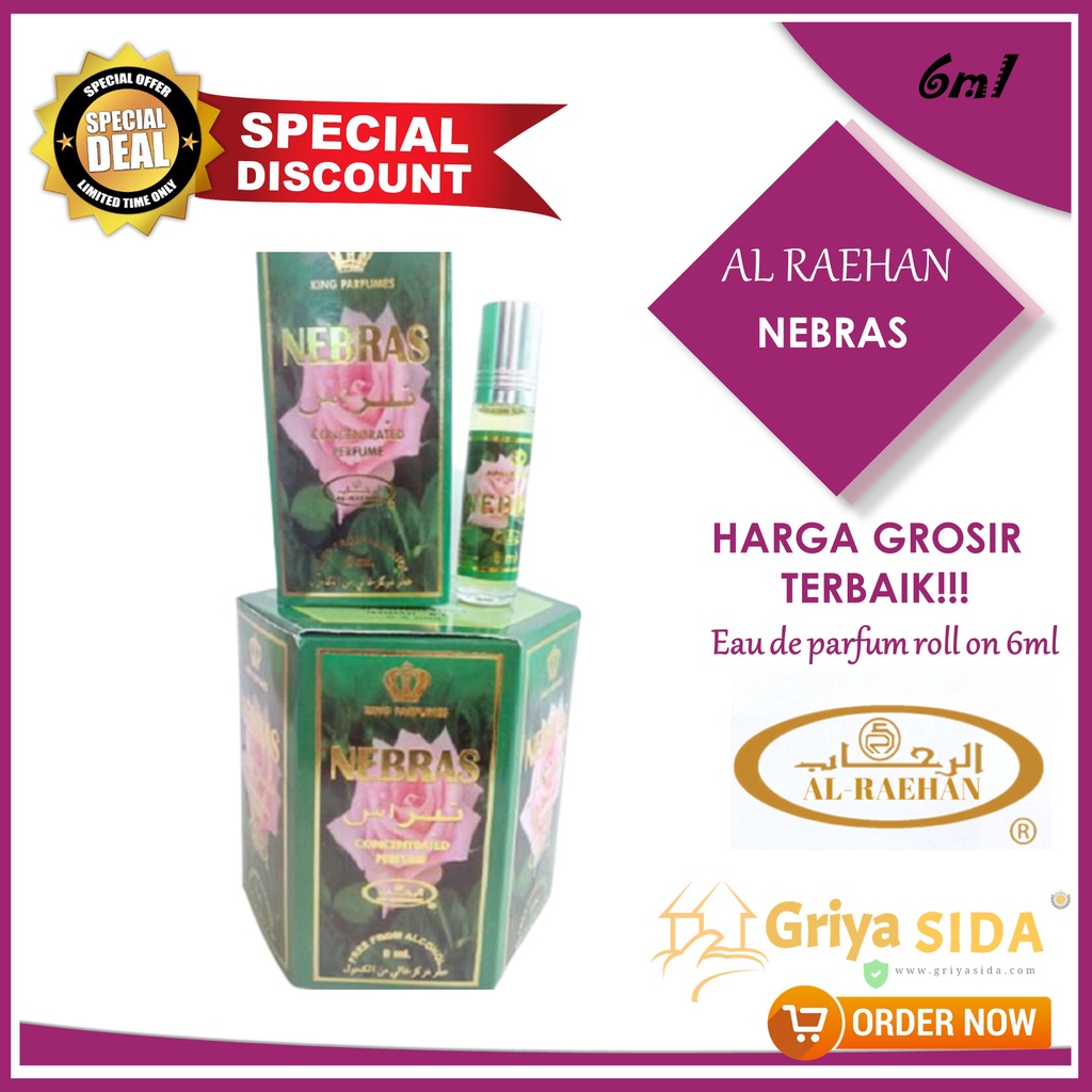 Parfum Nebras 6ml alraehan aroma mirip al rehab parfum Harga grosir PROMO!!