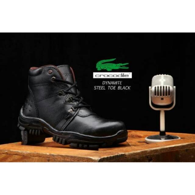 Crocodile Boots Safety Hitam , Sepatu Boots Pria , Sepatu Boots Murah