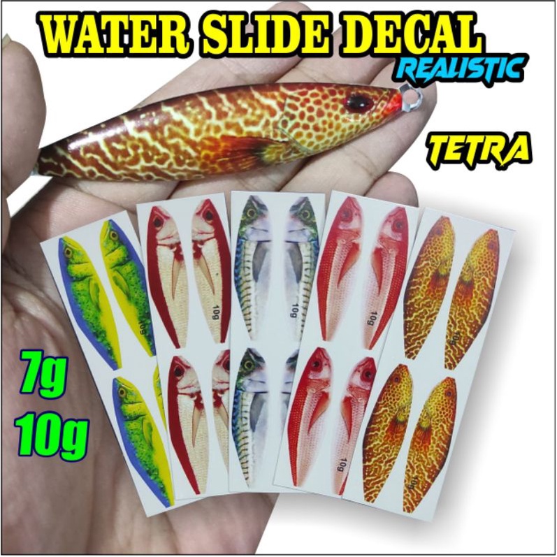 Water Slide Decal Skin Umpan Metal Jig Lure Micro Jig Tetra