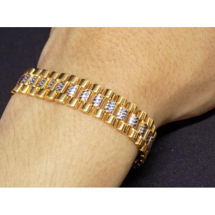 Gelang Tangan Emas Kuning Putih Rolex New Mas 375 Gold Original Murah Shopee Indonesia