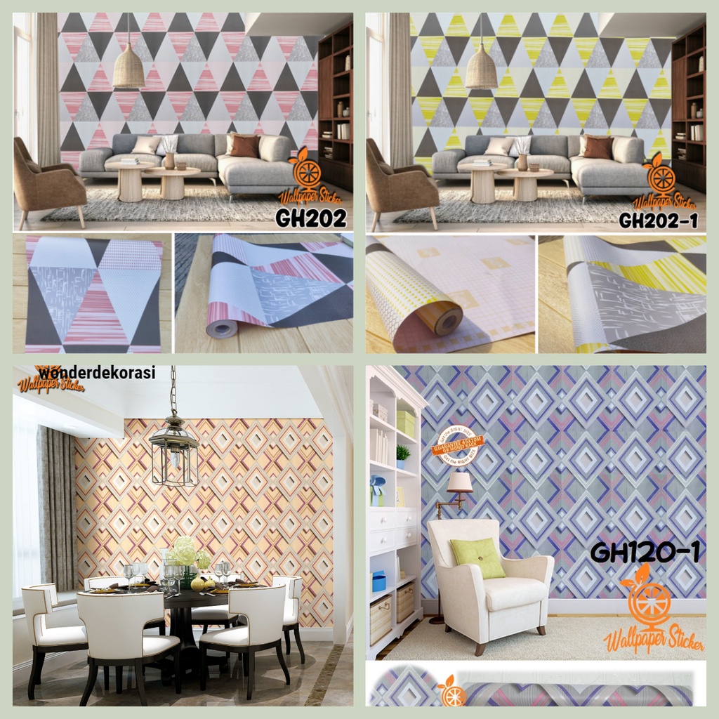 Wallpaper Dinding 3D Motif Geometeris Stiker Dinding Motif Persegi Wallstiker Wallpaper Motif Aesthetic -Wonderdekorasi