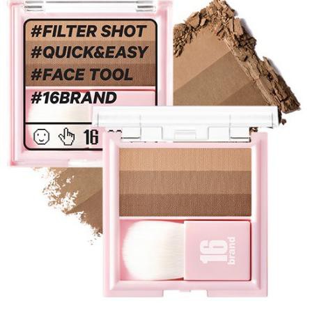 ✾ 16brand 16 filter shot / contour peach / shading almond / sixteen brand ➦