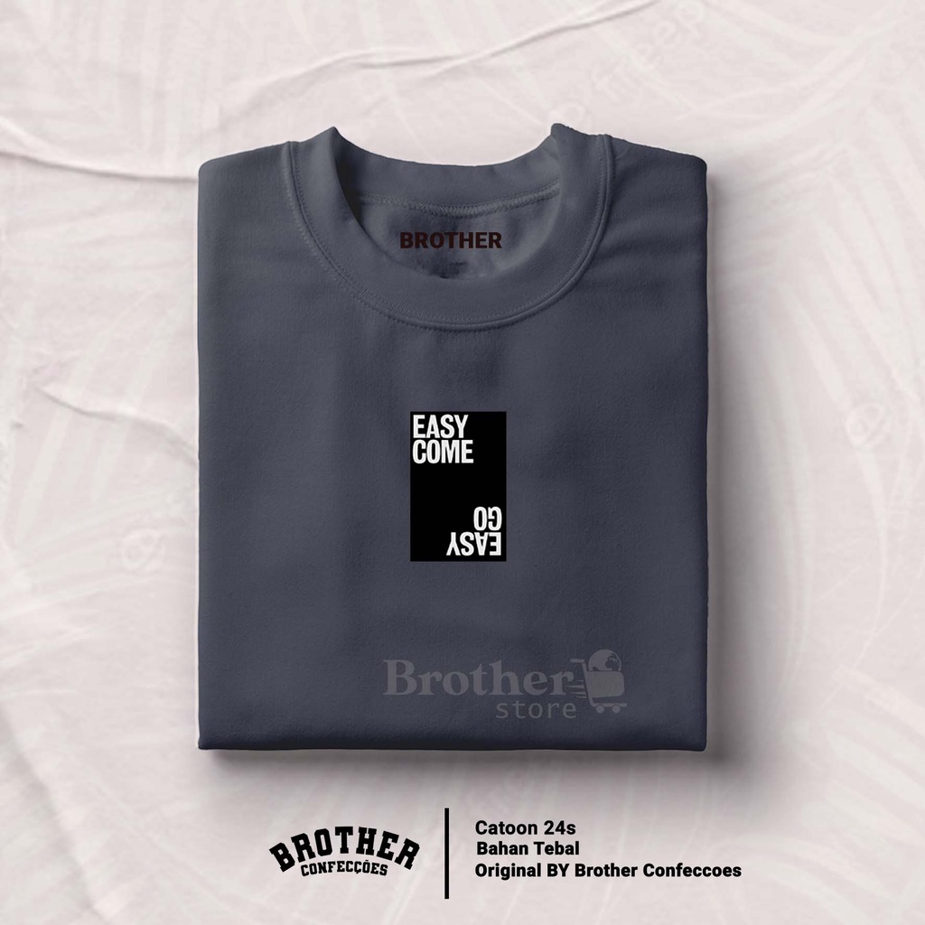 BROTHER STORE Kaos Distro Pria - KAOS COWOK - Kaos Kata Kata - EASY GO Premium