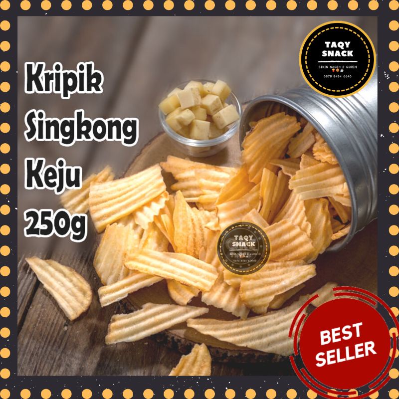 

[✨Best Seller Taqy Snack✨] Keripik Singkong Keju 250gr Handmade Original