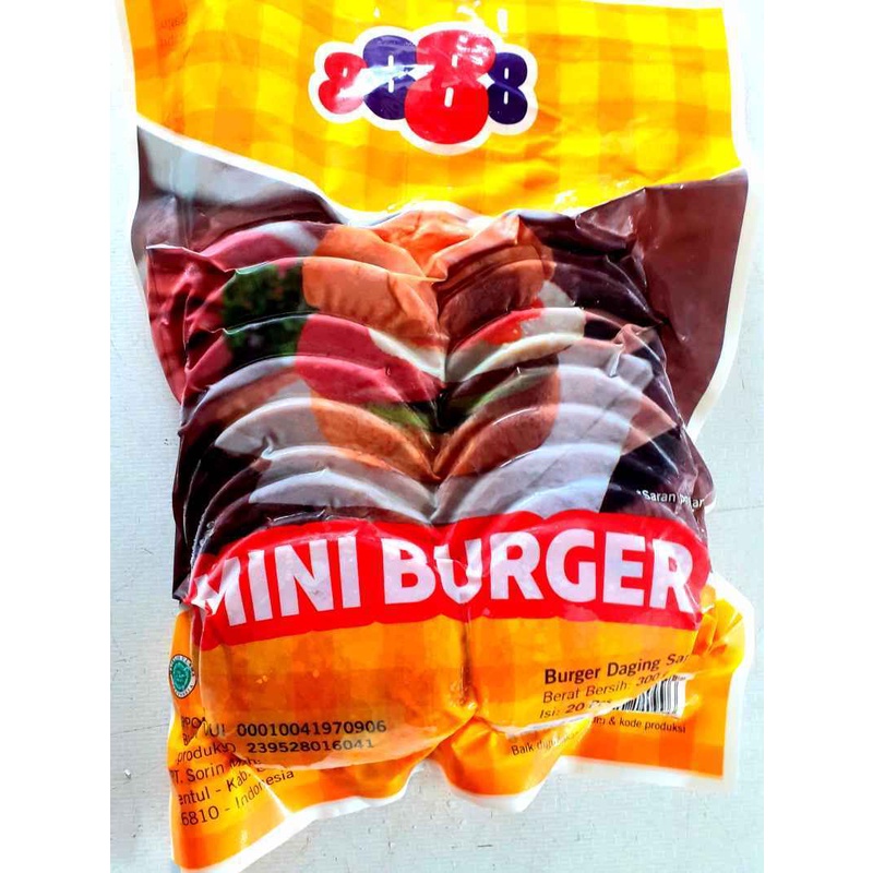 

8888 Beef Burger Burger Daging Sapi isi 20 260gr Sorin Maharasa