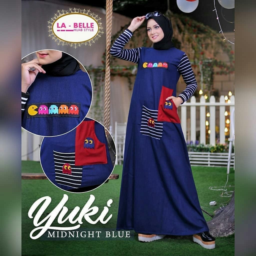 Baju Dress YUKI DRESS Gamis Dress Balotely Muslim Wanita Hijab Terbaru Termurah baju hamil