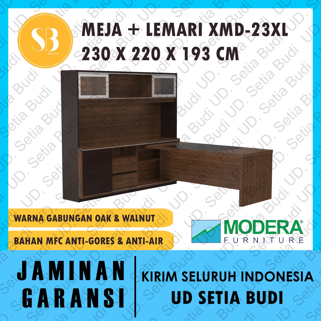 Meja Direktur Kerja + Lemari Kabinet Kiri Modera Excella XMD 23XL