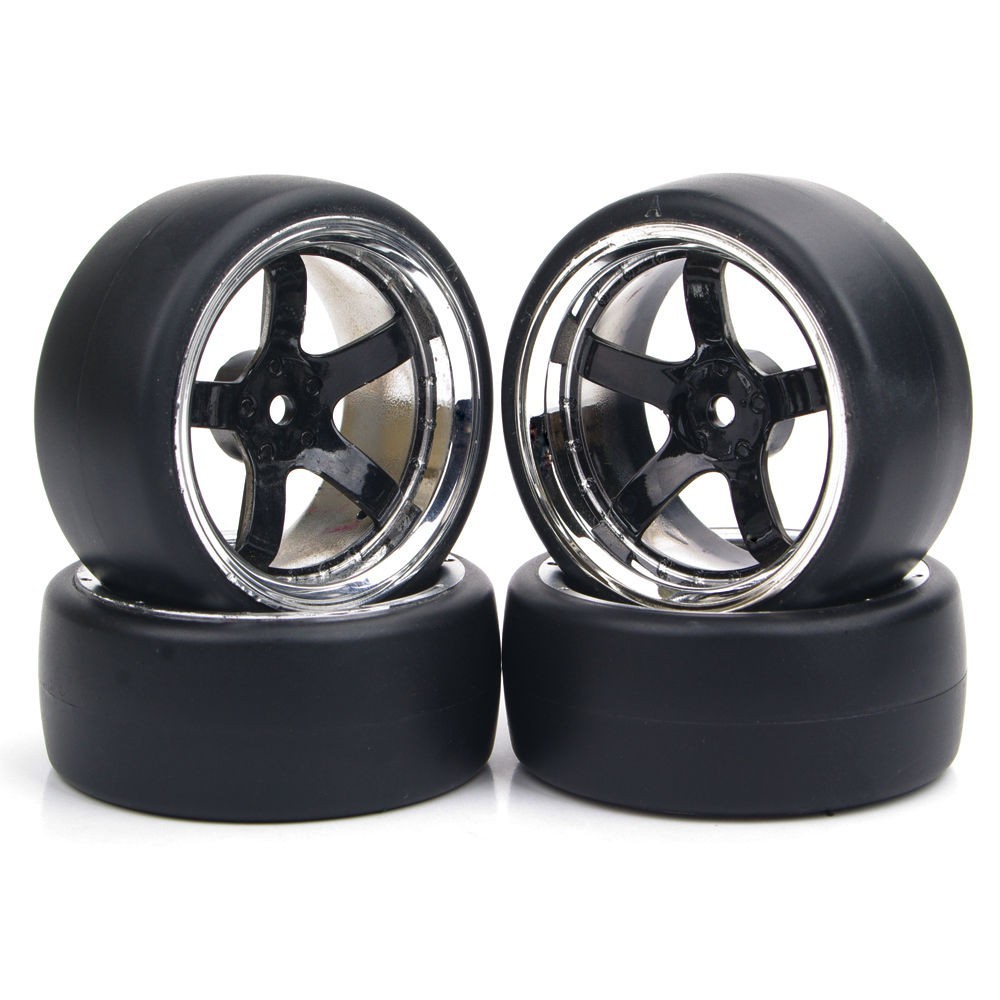 24pcs 1//10 on road Touring Tires /& hex 12mm Wheels rims For RC 1:10 Racing Car
