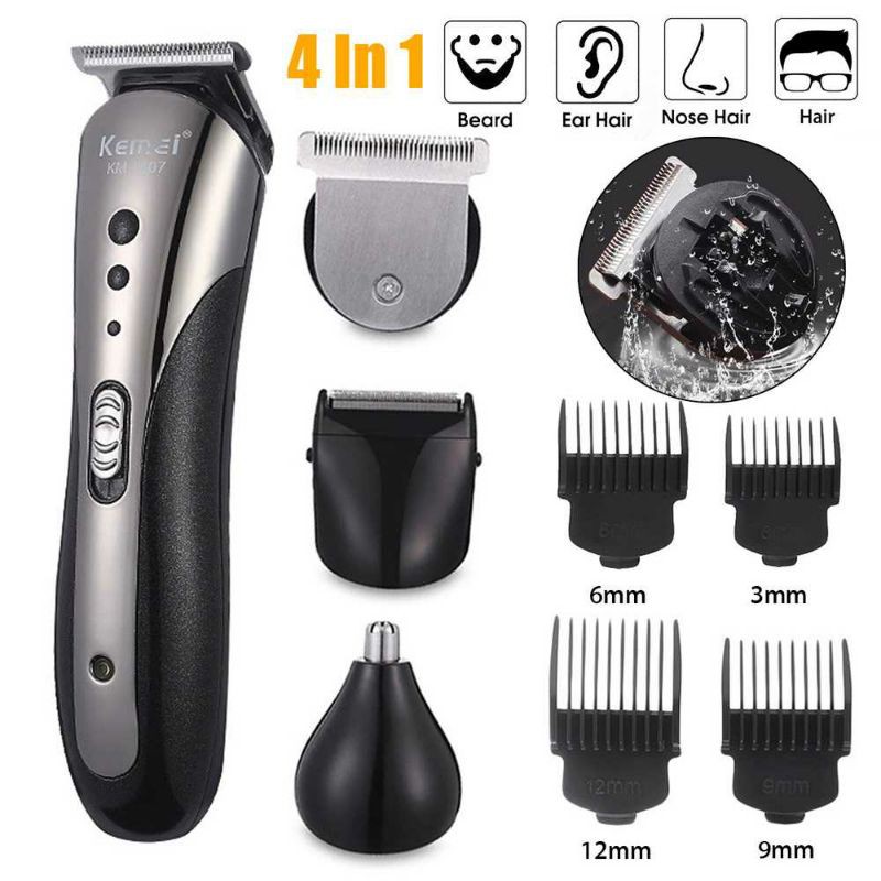 Kemei Alat Cukur Rambut Kumis Jenggot Bulu Hidung Elektrik Hair Trimmer Shaver Rechargeable