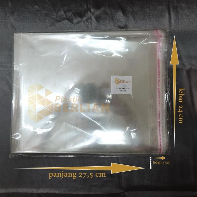 

24 x 27,5 cm Plastik OPP TEBAL (100 lbr) (lem/seal)