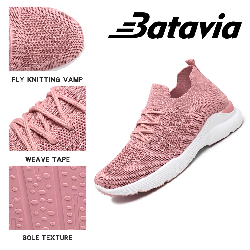 Batavia 2023 Soft bottom non-slip work shoes women's shoes fitness casual running sneakers black import baru sepatu kasual fashion sepatu lari anyaman terbang sepatu olahraga wanita N10