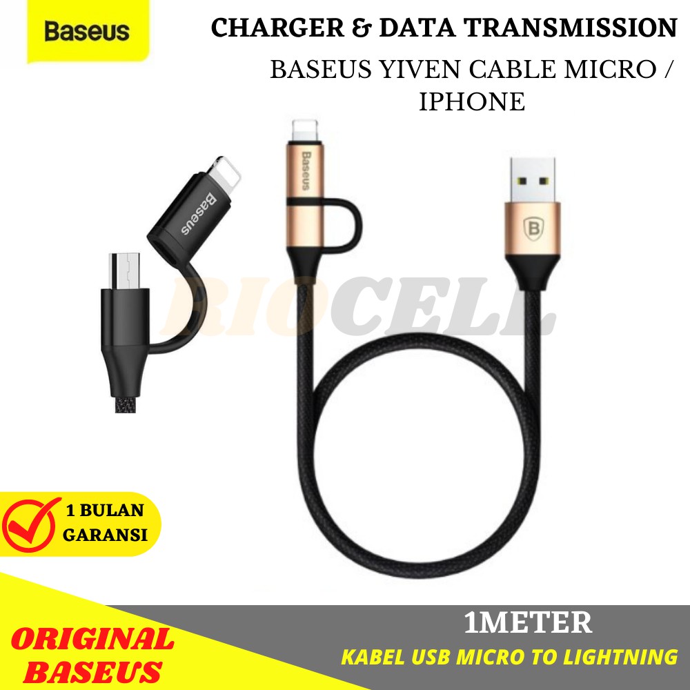 BASEUS Yiven Kabel Micro / Lightning iPhone 2 in 1 2A Sync &amp; Charge