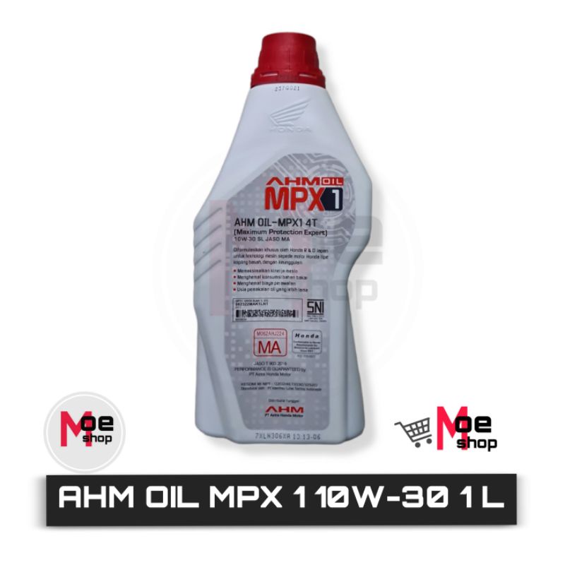 AHM OIL MPX 1 10W-30 SL JASO MA 1Liter Ori Lokal