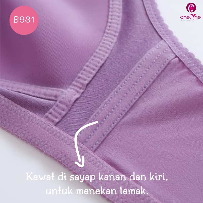 BH Chelyne Busa Tipis Harian V006 / B931 Tanpa Kawat - Big Size Daily Bra