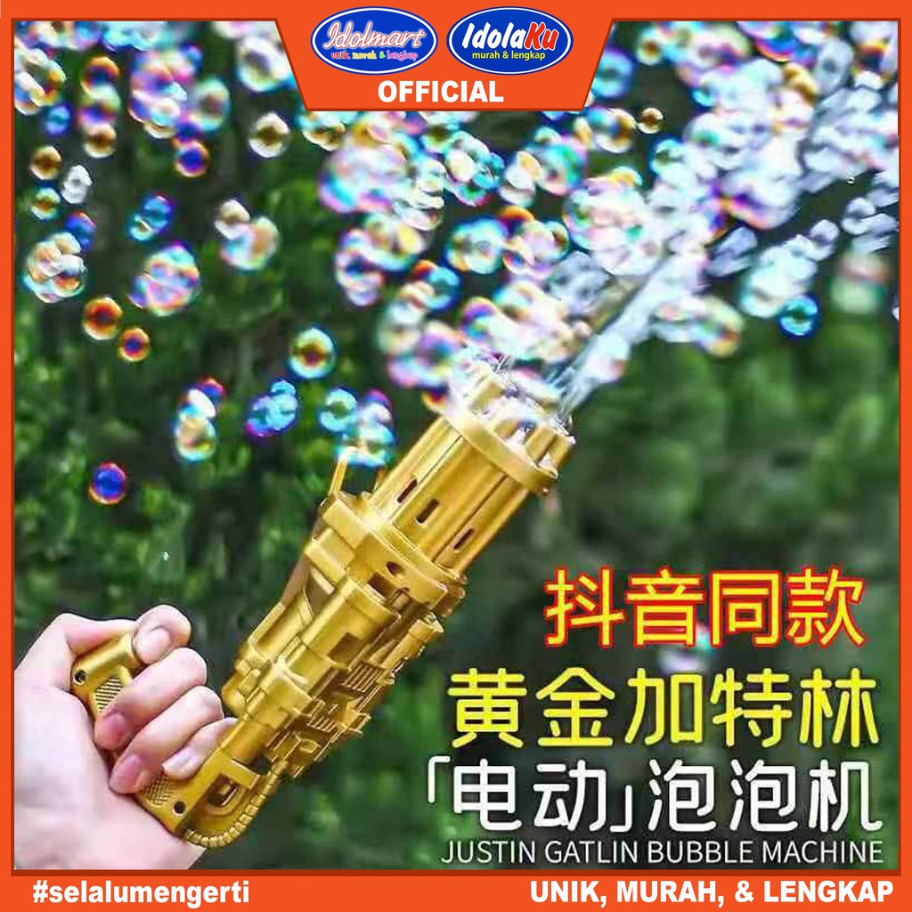 IDOLAKU Mainan Anak Bubble Gun Tembakan Bubble Cam Machine Electrik MAINAN OUTDOOR