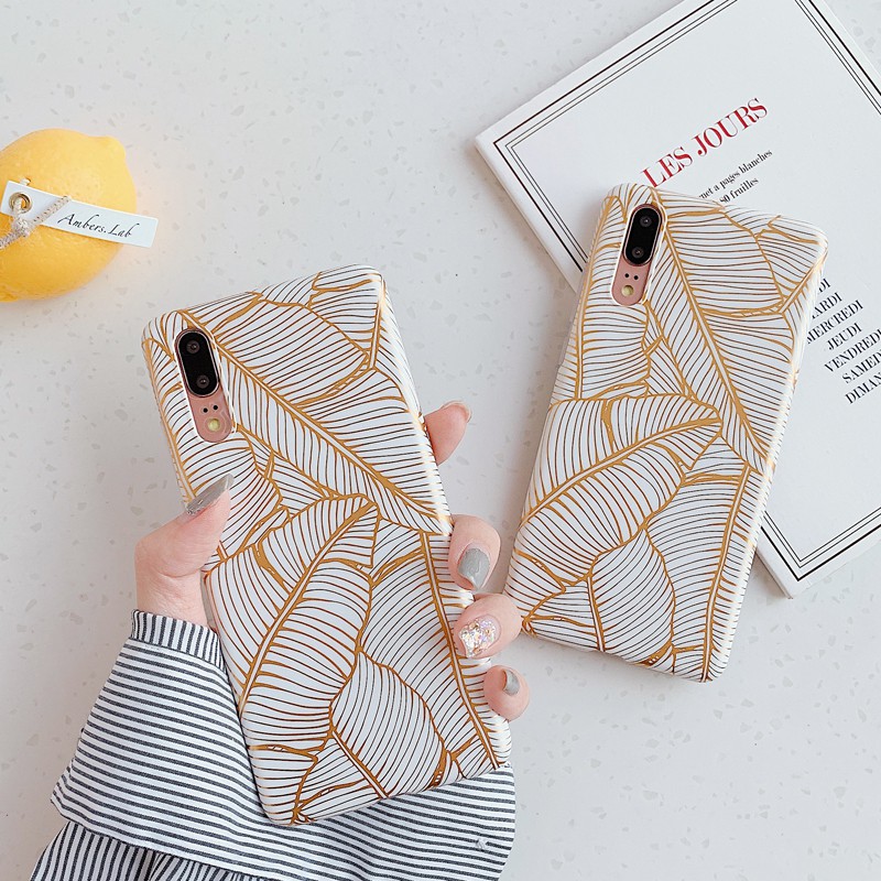 Casing Soft Case Motif Daun untuk Huawei p30 Pro p30 Lite