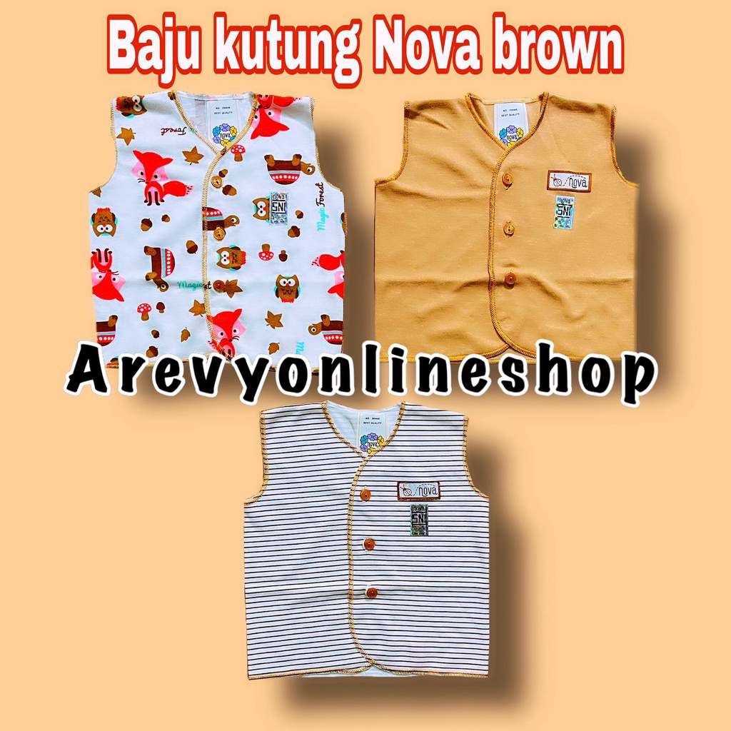 Nova 3 Pcs Baju Kutung Bayi Newborn 0-4 Bulan Singlet Piyama Baby Gift Set