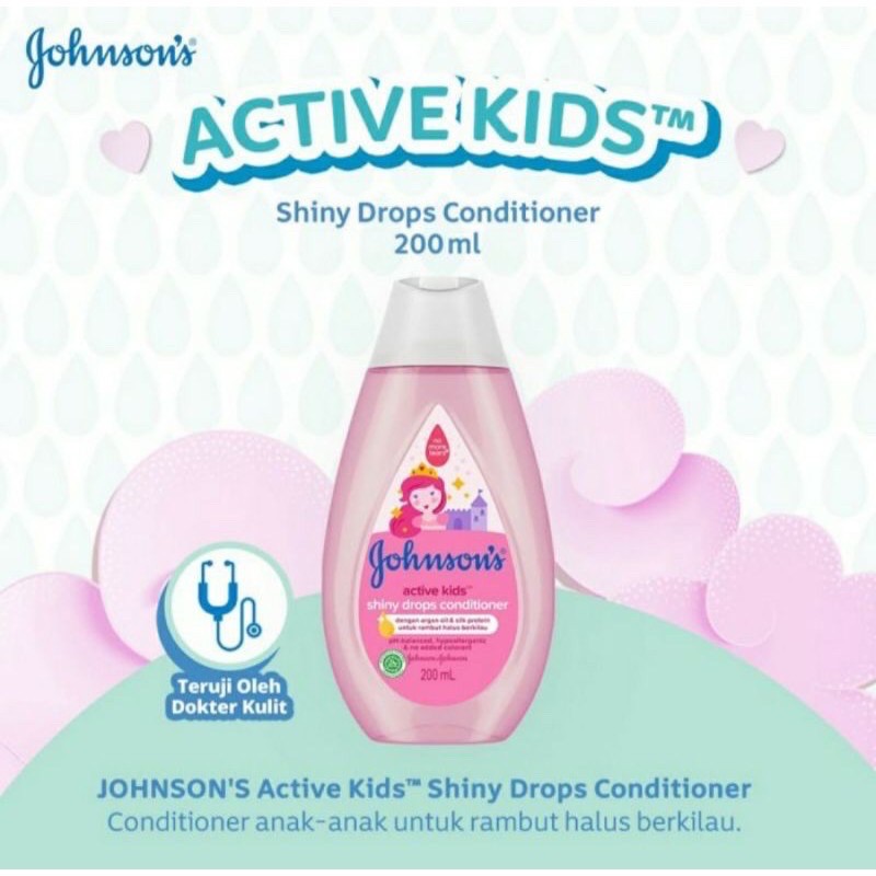 Johnson Active Kids Shinny Drops Conditioner- Kondisioner Rambut Anak 200ml - Perawatan rambut