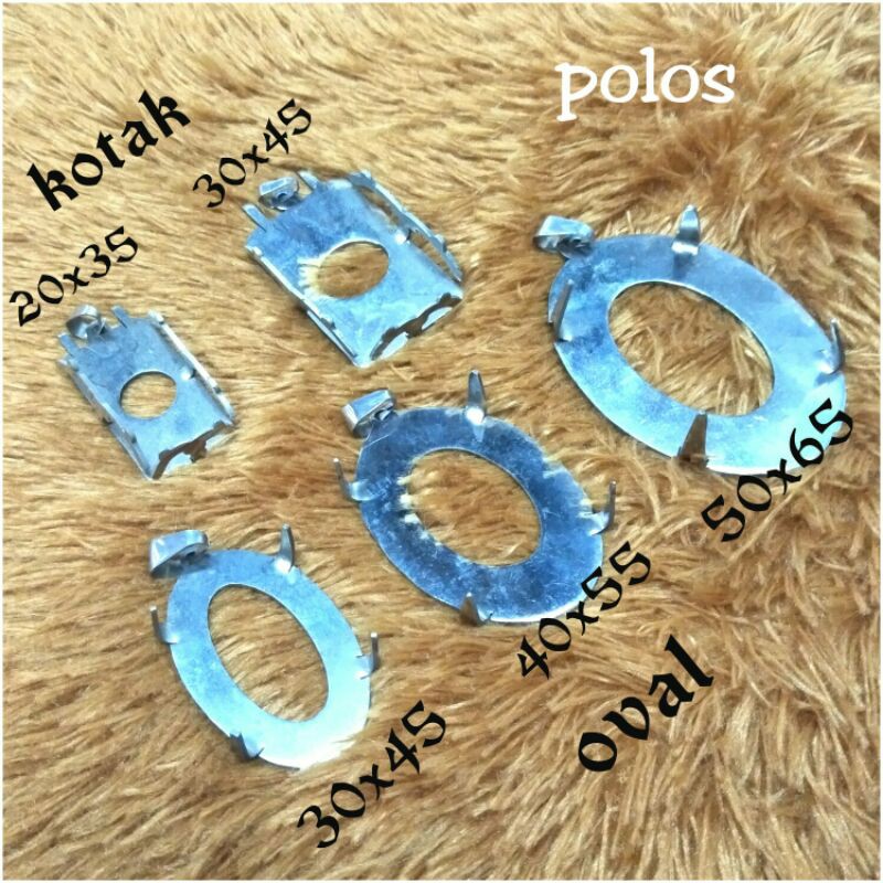 OBRAL  cangkang/emban/rangka liontin jumbo besi putih (monel) 1 kodi / 20 pcs