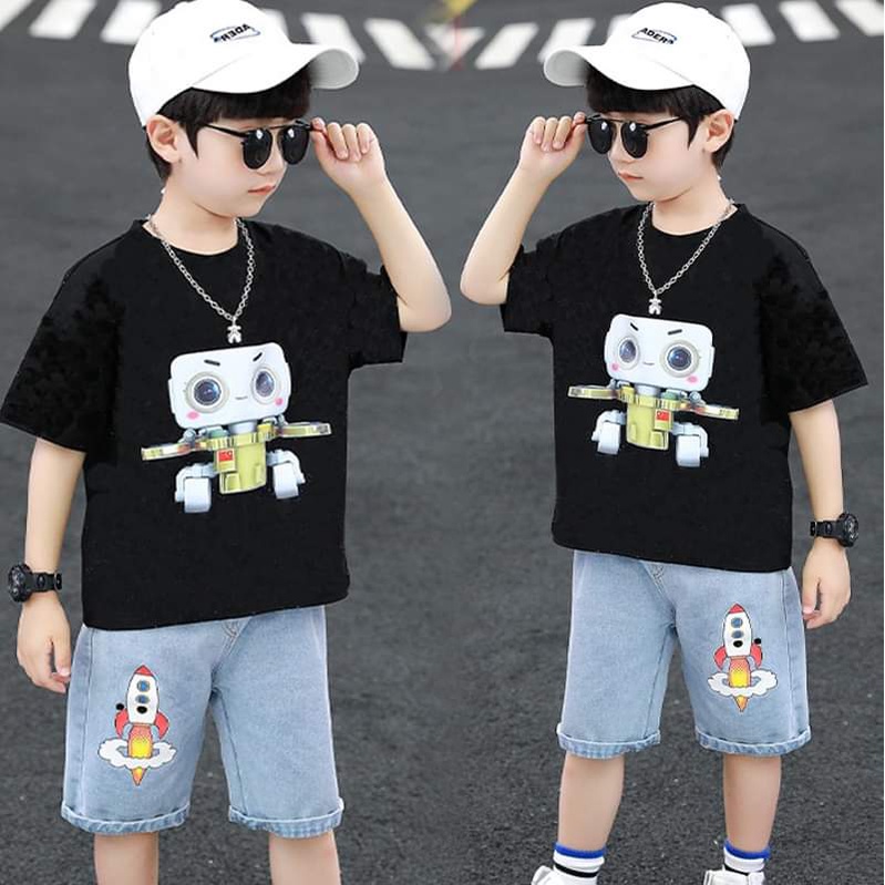 Baju Setelan Anak Laki Laki Robotic BLACK