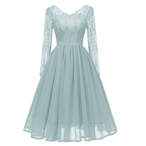 Gaun Malam Pendek Sexy lengan Panjang / gaun pesta  dengan tulle  dress  bridesmaid pernikahan