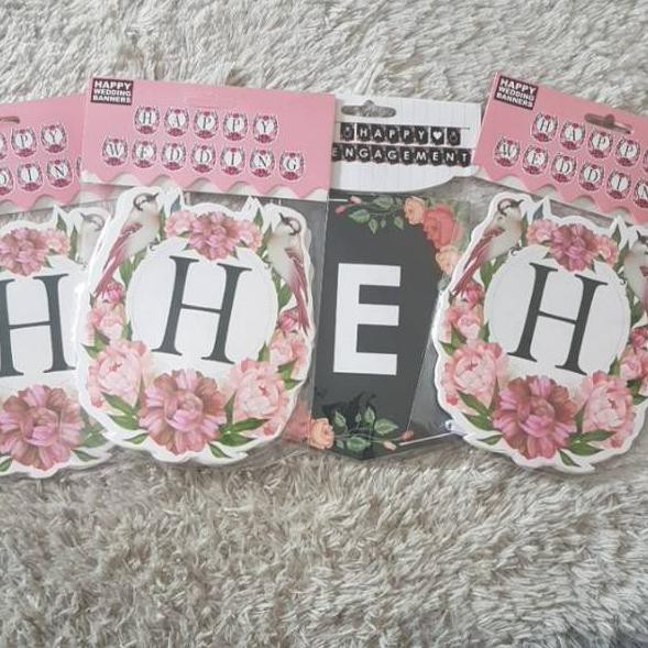 7.7 SALE  Banner  / tulisan Happy engagement / tulisan Happy wedding / bunting flag ⚡