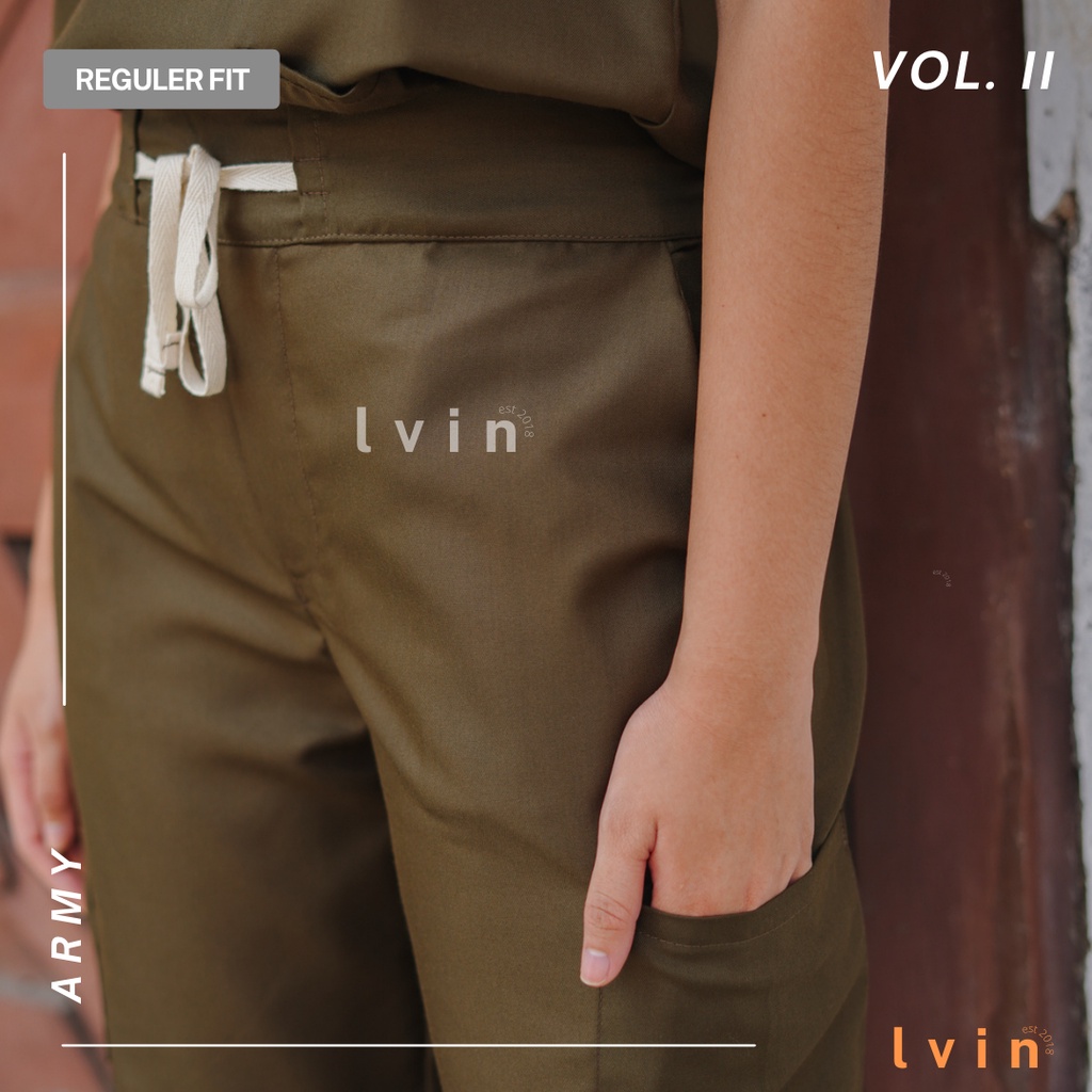 [Lvin ] Vol II -  Baju OKA Mandarin Collar Celana Reguler fit Lengan Panjang / Baju Jaga /Set Baju Celana Jaga Oka / Dokter Lengan Panjang / Baju OK