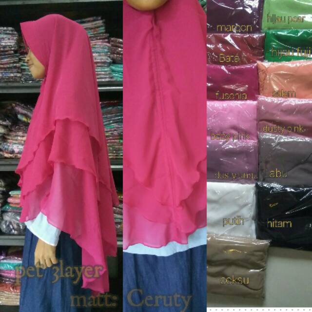 Pet 3 layer/khimar 3layer