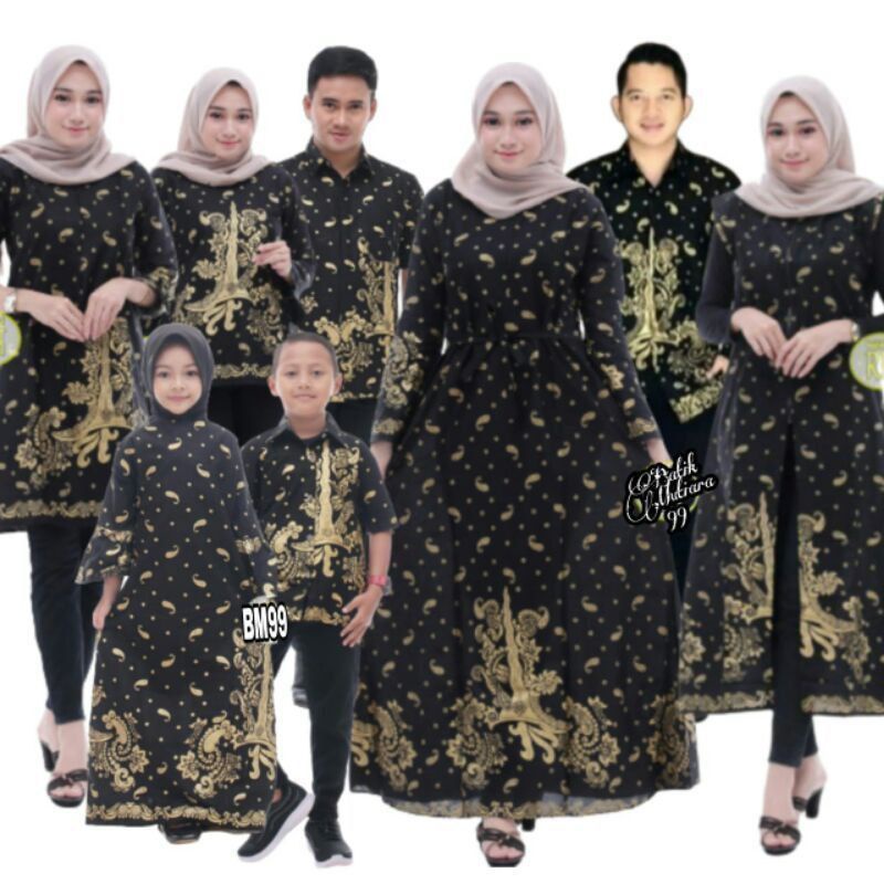 Batik Couple Keluarga Sania Ruffle Ori Ndoro jowi dnt motif manggar