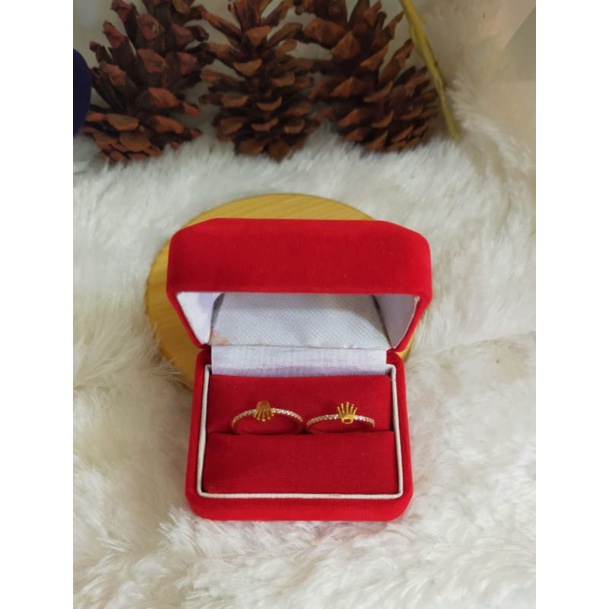 Cincin cor mata baris, Perak 925, Sepuh Emas Rosegold