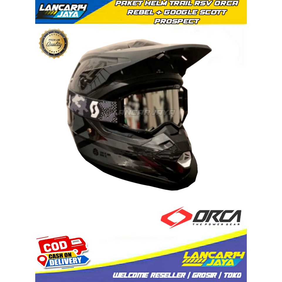 PAKET HELM TRAIL RSV ORCA REBEL + GOOGLE SCOTT PROSPECT