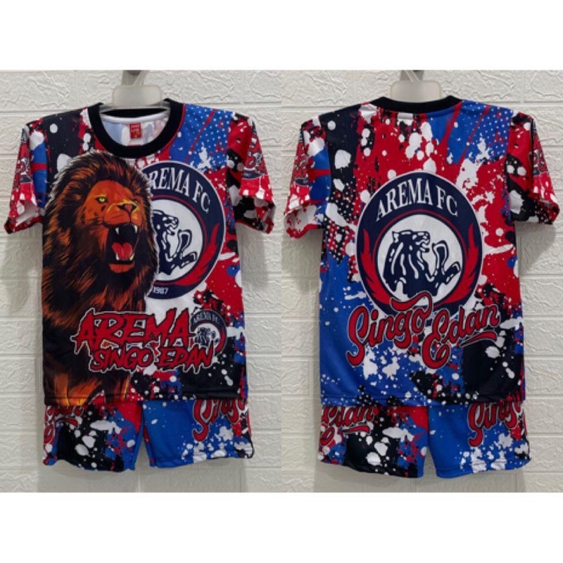 SETELAN JERSEY ANAK KIDS PRINTING MURAH USA 5-11 TAHUN AREMA FC