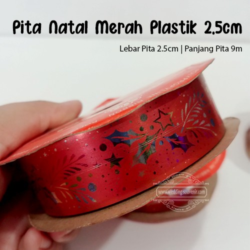 

Pita Natal Merah Plastik 2.5cm