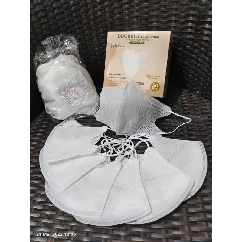 Masker Duckbill Y&B care ynb care emboss isi 50pcs 3ply