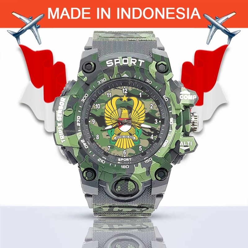 {Istimewa} Jam Tangan TNI - AD (Abu-Abu Army) - Water Resistant