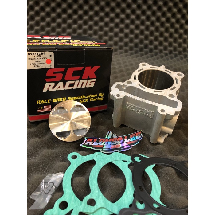 Cylinder blok mx king lc 66 ceramic forged piston + 6mm sck malay