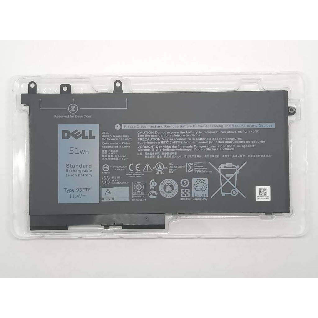 Dell Laptop Battery Latitude 5580 5480 5490 5491 5280 5591 93FTF 3-Cell 51Wh