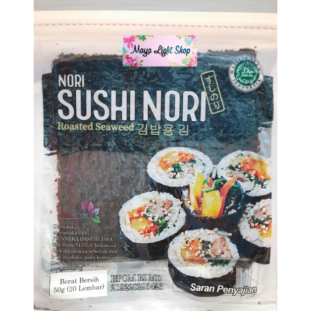 Sushi Nori 20 lembar Nori sushi nori seaweed rumput laut bento termurah dry seaweed sushi manjun sakao bento halal kimbap rumput laut