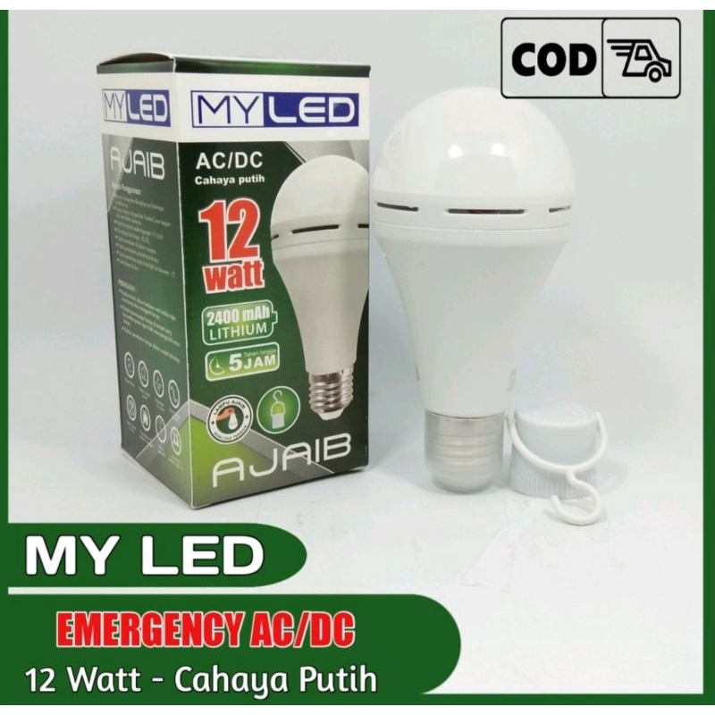 Lampu Led Emergency 12 Watt My Led Lampu Ajaib 12w AC/DC MYLED