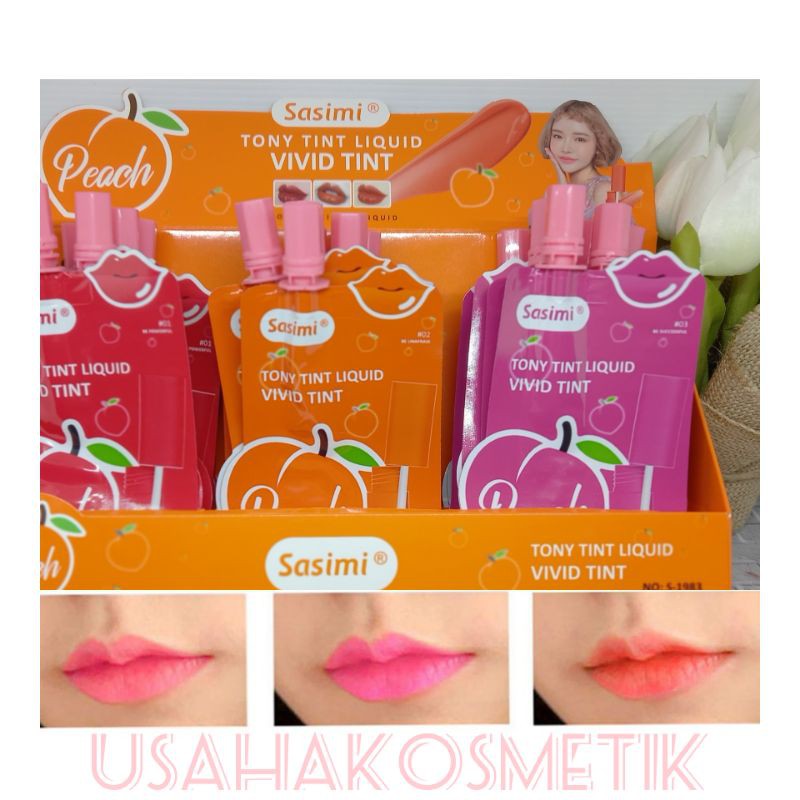 LIP TINT LIQUID PEACH SASIMI [VIVID TINT] 1BOX ISI 24PCS NO.S-1983